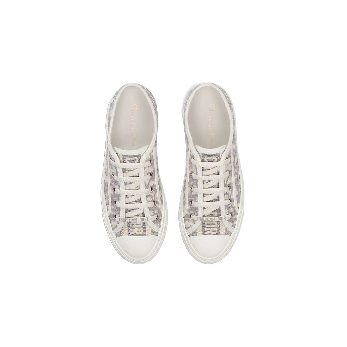 Walk'n'Dior Sneaker Stone Gray Dior Oblique Embroidered Cotton