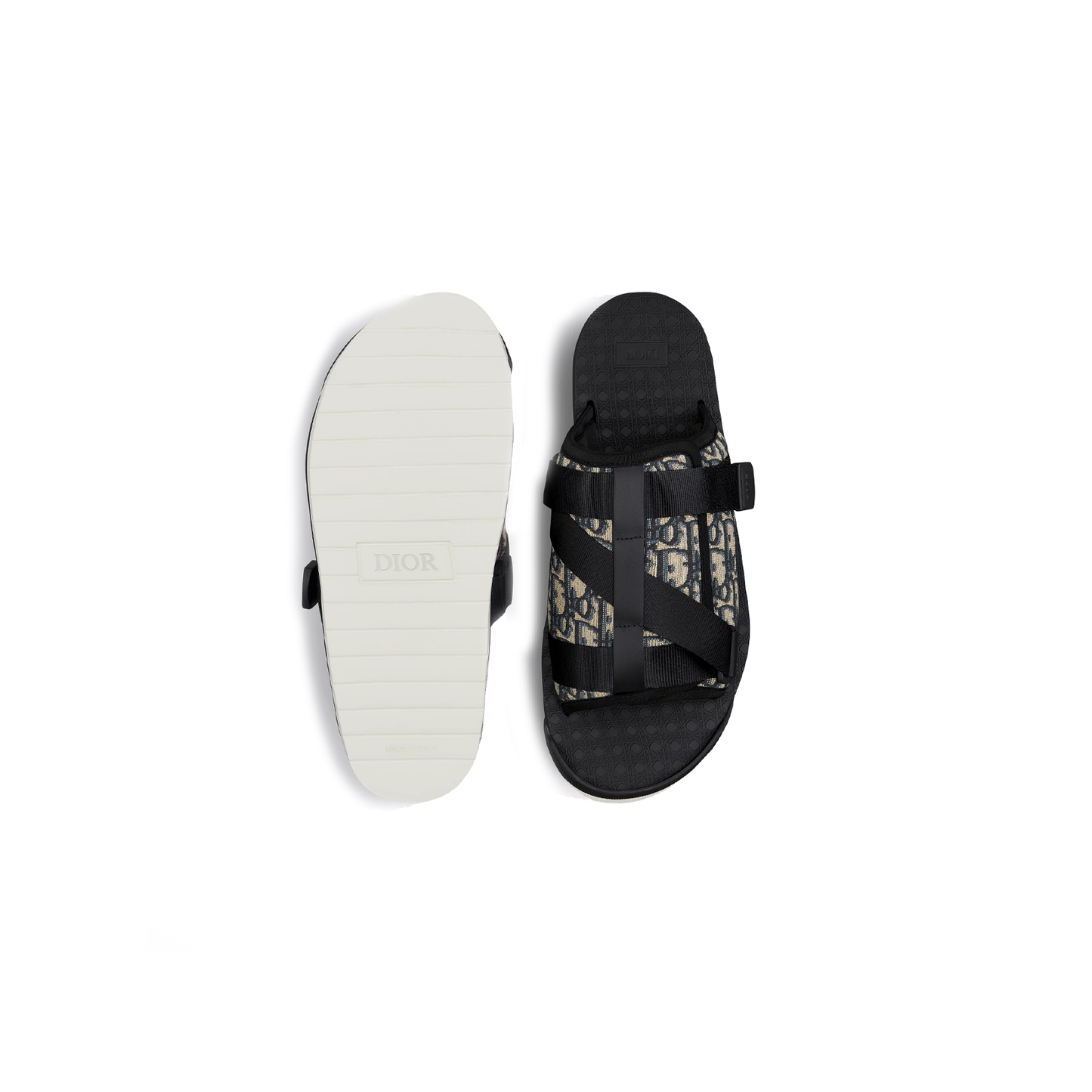 Dior Alpha Sandal Beige and Black Dior Oblique Jacquard